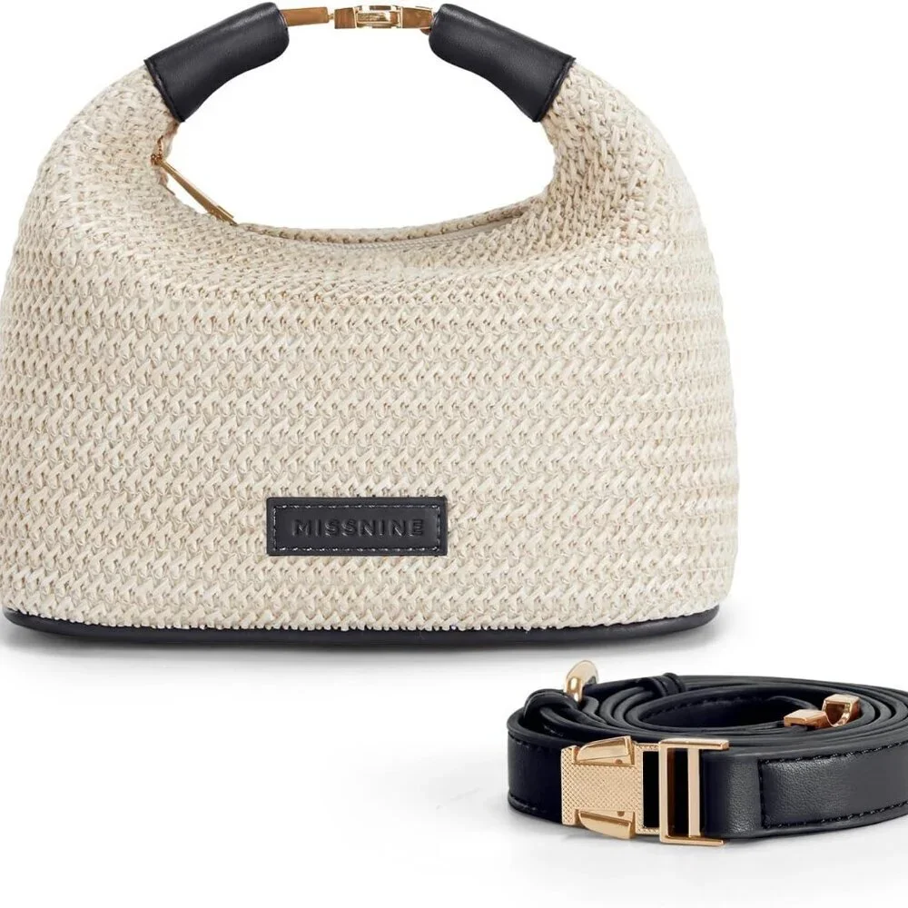 Small Woven Raffia Straw Purse for Women Summer Crossbody Bag Handheld - Picture 1 of 7